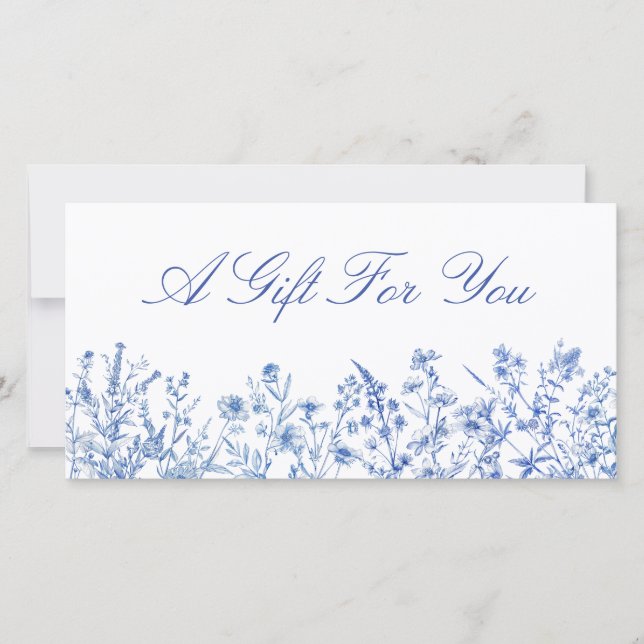 French blue wildflowers gift certificate (Front)