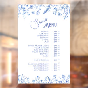 French Blue Wildflowers Services Menu
