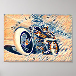 FRENCH BOARD TRACK MOTOR BIKE POSTER