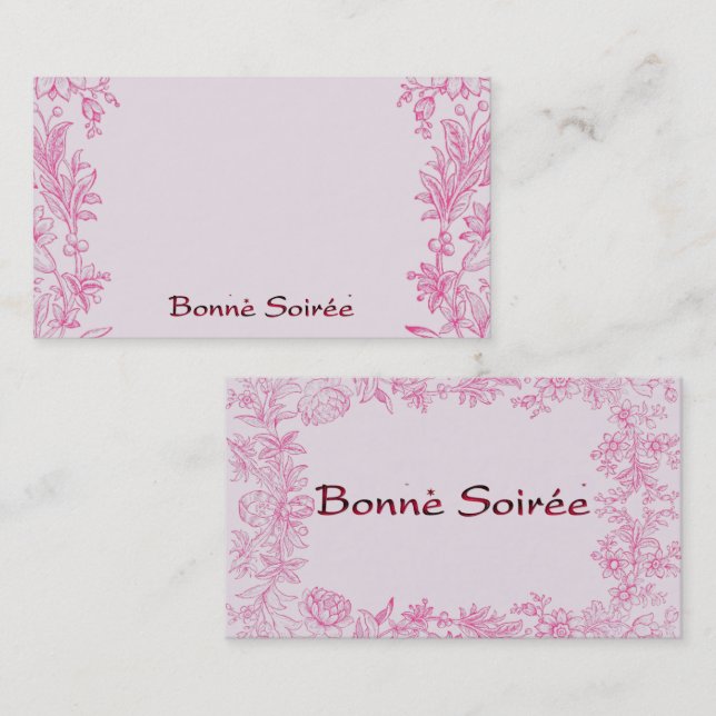 French:Bonne Soiree Business Card (Front/Back)
