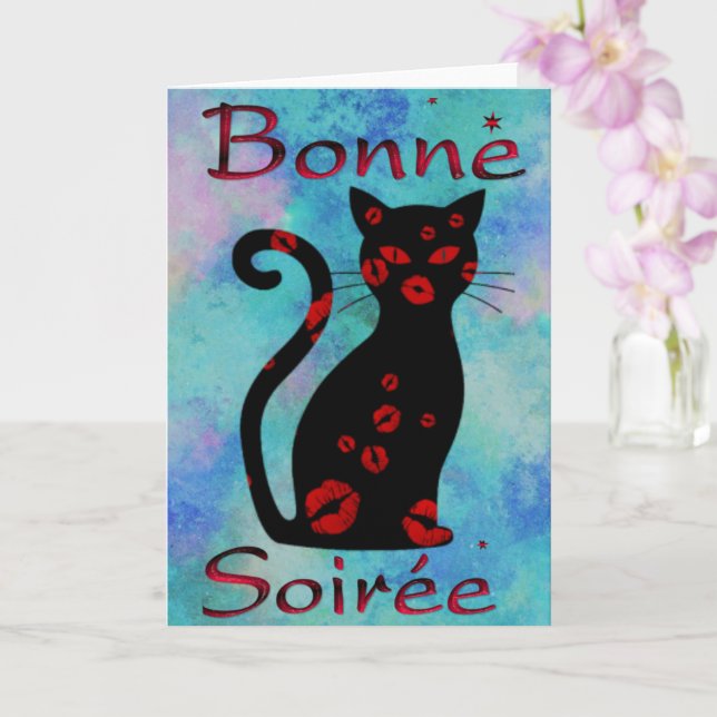 French:Bonne Soiree Greeting Card (Orchid)