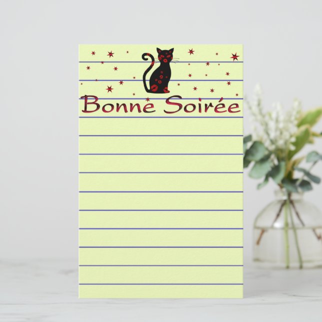 French:Bonne Soiree Stationery (Standing Front)