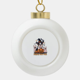 French Boo Dog Cute Frenchie Halloween Ghost Dog T Ceramic Ball Christmas Ornament