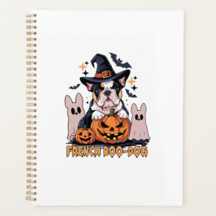 French Boo Dog Cute Frenchie Halloween Ghost Dog T Planner