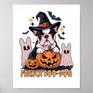 French Boo Dog Cute Frenchie Halloween Ghost Dog T Poster