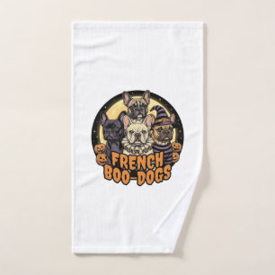 French Boo-Dogs Halloween French Bulldog Design_1 Hand Towel