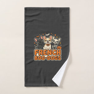 French Boo Dogs Halloween French Bulldog Design_1 Hand Towel