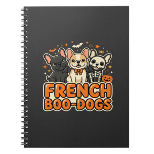 French Boo Dogs Halloween French Bulldog Design_1 Notebook