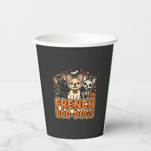 French Boo Dogs Halloween French Bulldog Design_1 Paper Cups