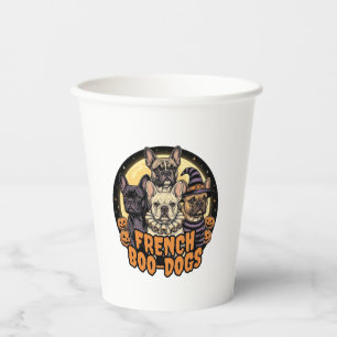French Boo-Dogs Halloween French Bulldog Design_1 Paper Cups