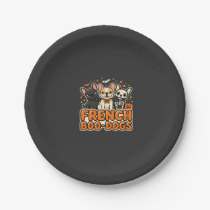 French Boo Dogs Halloween French Bulldog Design_1 Paper Plate