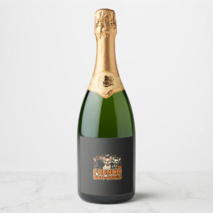 French Boo Dogs Halloween French Bulldog Design_1 Sparkling Wine Label
