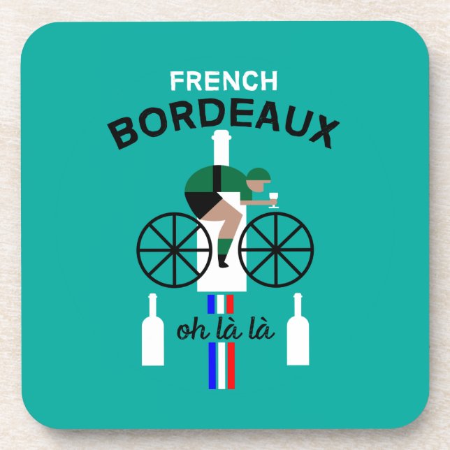 French Bordeaux Wine Beverage Coaster (Front)