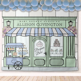 French, boy Baby Shower Photobooth Backdrop Tapestry