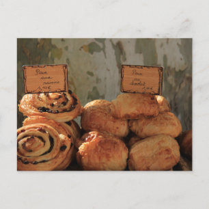 French bread at a market stall postcard