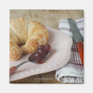 French breakfast with croissant magnet