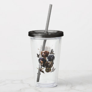 French Brittany, Bird Hunting Art  Acrylic Tumbler