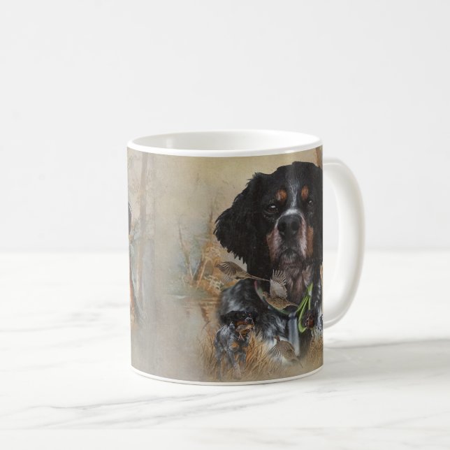 French Brittany, Bird Hunting Art  Coffee Mug (Front Right)