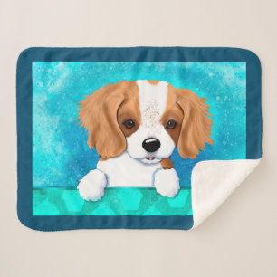 French Brittany Breton Puppy Sherpa Blanket