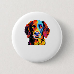 French Brittany Spaniel Mum Dad Dog Face Pop Art C 6 Cm Round Badge