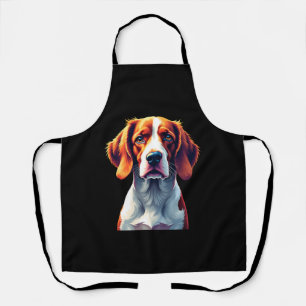 French Brittany Spaniel Mum Dad Dog Face Pop Art C Apron