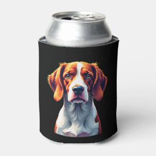 French Brittany Spaniel Mum Dad Dog Face Pop Art C Can Cooler