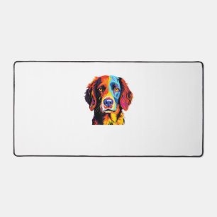 French Brittany Spaniel Mum Dad Dog Face Pop Art C Desk Mat