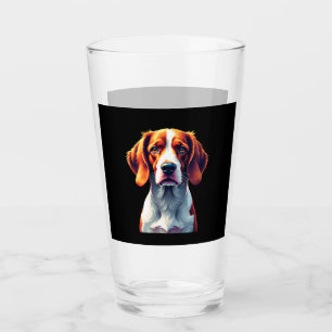 French Brittany Spaniel Mum Dad Dog Face Pop Art C Glass