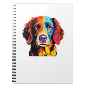 French Brittany Spaniel Mum Dad Dog Face Pop Art C Notebook