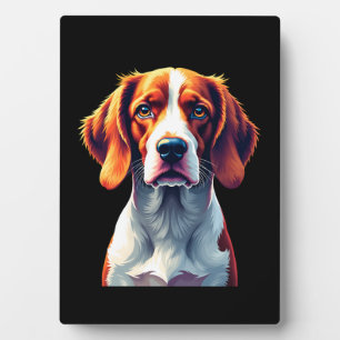 French Brittany Spaniel Mum Dad Dog Face Pop Art C Plaque