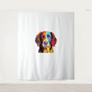 French Brittany Spaniel Mum Dad Dog Face Pop Art C Tapestry