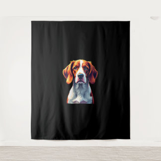 French Brittany Spaniel Mum Dad Dog Face Pop Art C Tapestry