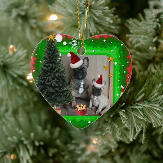 French Buldoggen Christmas Ceramic Tree Decoration (Tree)