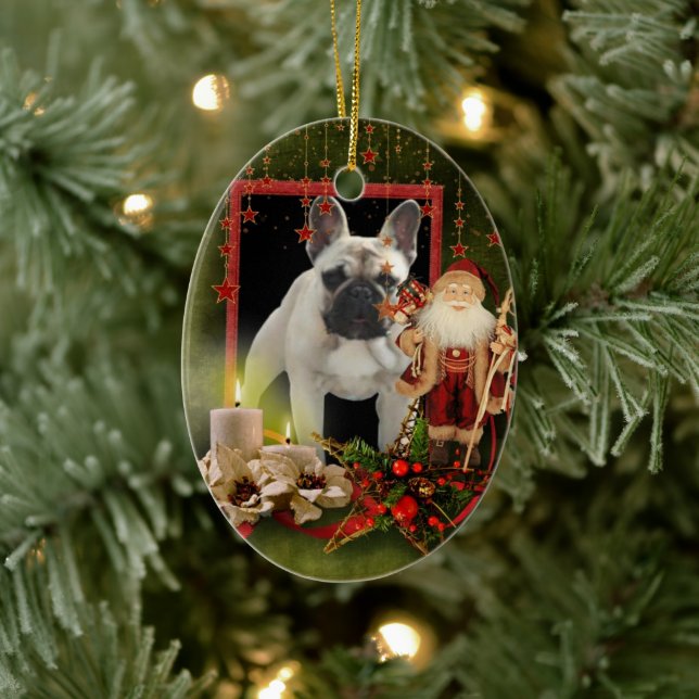 French Buldoggen Christmas Ceramic Tree Decoration (Tree)