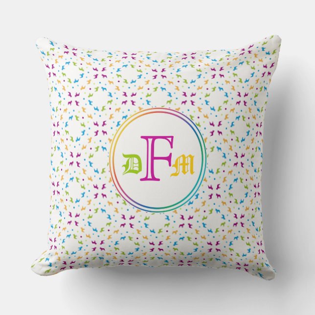 French Buldogs pattern Primavera Cushion (Front)