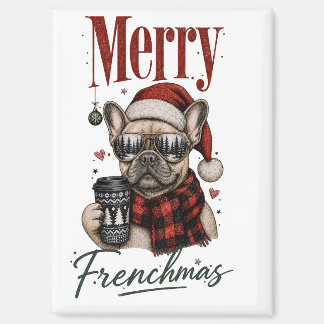 French Bull Dog Christmas Magnet