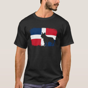 French bull dog Dominican Republic flag frenchies  T-Shirt