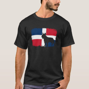 French bull dog Dominican Republic flag frenchies T-Shirt