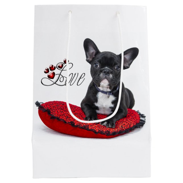 French Bull Dog - Frenchie - Love Medium Gift Bag (Back)