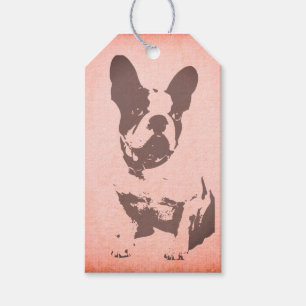 FRENCH BULL DOG GIFT TAG IN PINK