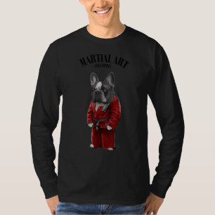 French Bull Dog Judo Karate Master In Red Judogi T-Shirt