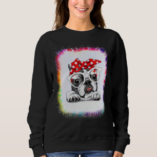 French Bull Dog Mum Boy Girl Tie Dye Bleach Ed Sweatshirt