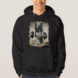 French Bull Dog Muscle Training Weightlifting Hoodie