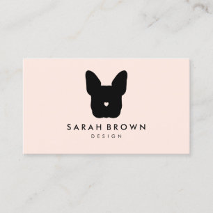 French Bull Dog puppy face frenchies pink blush Business Card