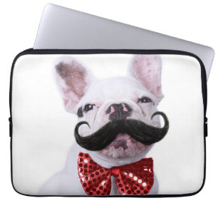 French Bull Dog Puppy With Moustache Laptop Sleeve