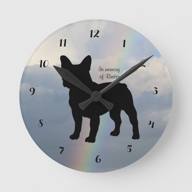 French Bull Dog Remembrance Wall Clock (Front)