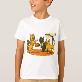 French Bull Dogs playing basketball. T-Shirt