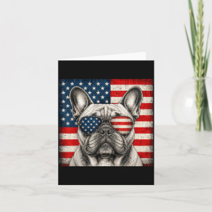 French Bulldog 4th Of July Aamerican Flag Dog Card