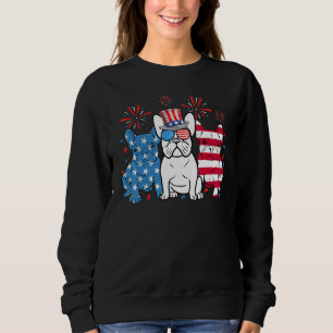 French Bulldog 4th Of July American Flag Dog Sweatshirt