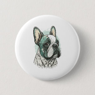 French bulldog 6 cm round badge